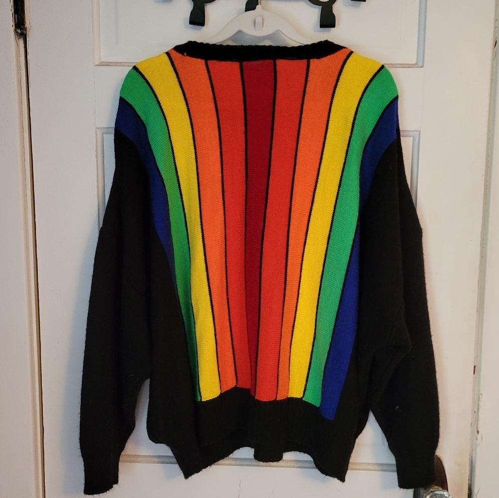 ASOS Stripe Rainbow Crewneck Sweater - Picture 2 of 7